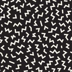 Vector Seamless Black And White Jumble Shapes Pattern