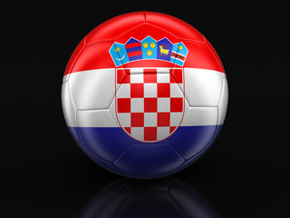 Soccer football with Croatian flag. Image with clipping path