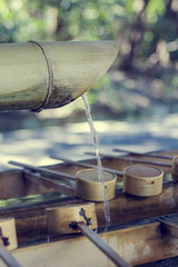 Bamboo water sink at Shinto shrine