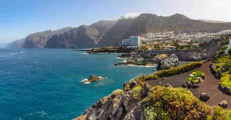 Beautiful panorama the coastline of Puerto de Santiago and Los G