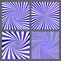 Blue spiral and ray burst background vector set