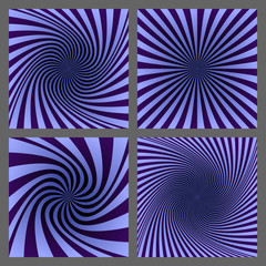 Retro spiral and ray burst background set