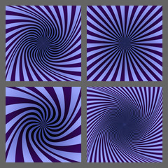 Retro spiral and ray burst background set