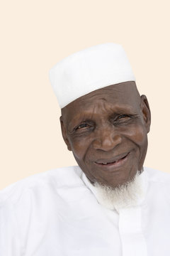 Portrait of an Eighty-year-old African man smiling