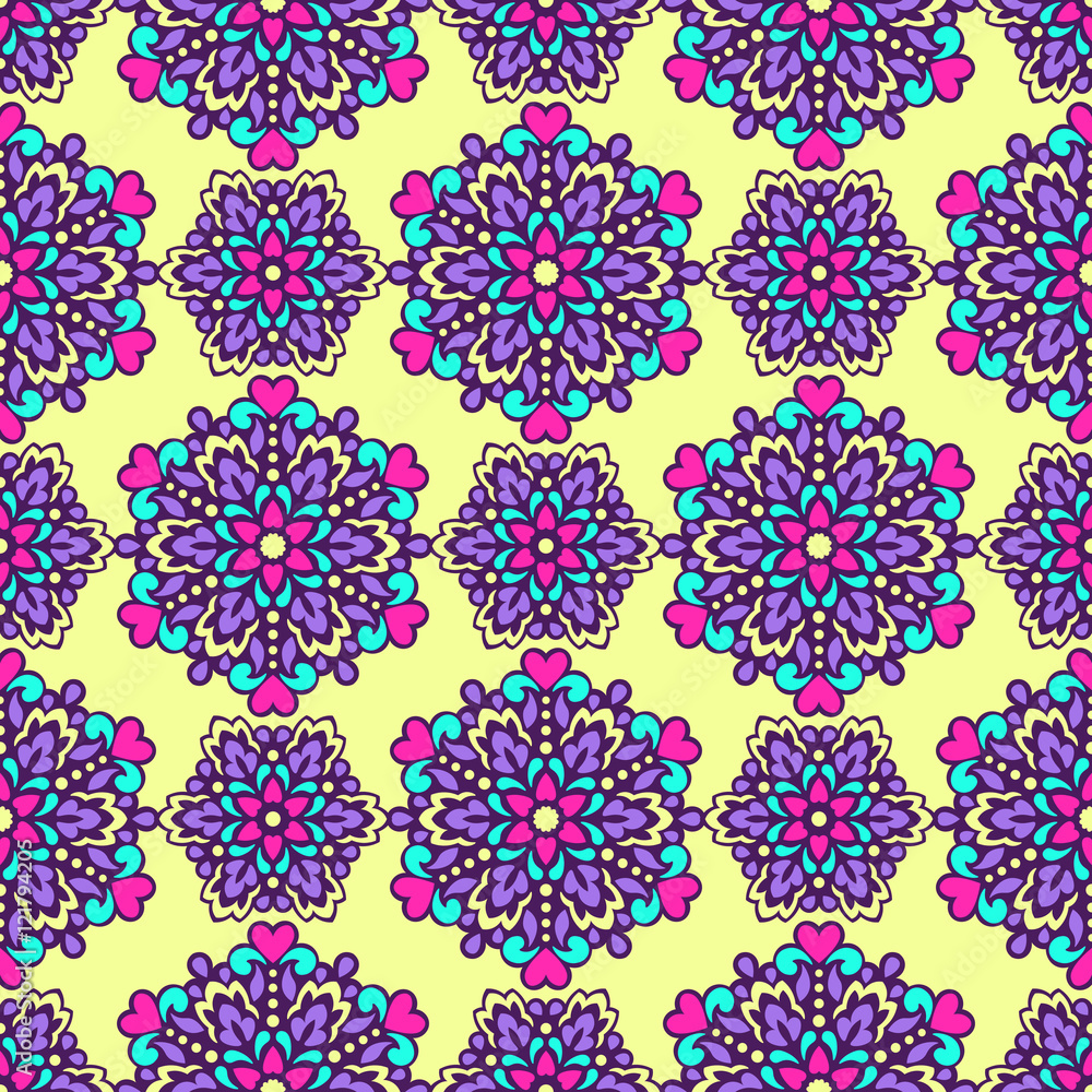 Poster seamless background with abstract ethnic pattern.
