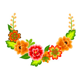 Wreath with mexican flowers - 121794655