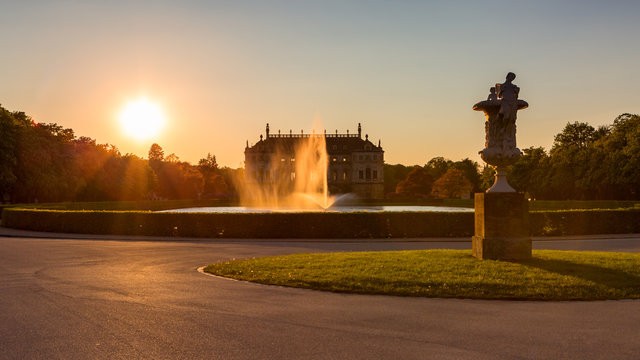 Dresden Sonnenuntergang im Großen Garten 