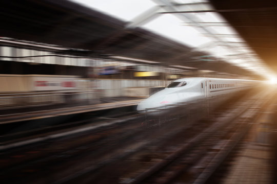 High speed train in motion