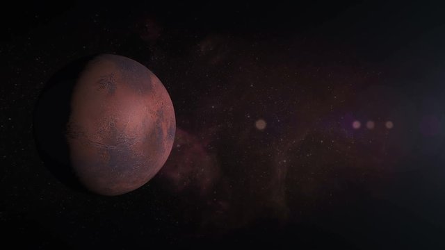 3d Planet Mars in space