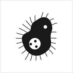Bacteria virus sign silhouette icon on background