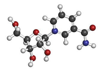Nicotinamide riboside (NR) molecule. 