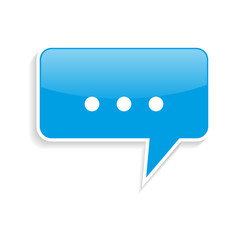 icon. Think. Communication. Conversation. The blue icon for the chat and forum