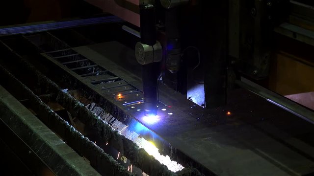 CNC Plasma Cutting at the Metal structures plant.