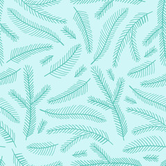 Naklejka na ściany i meble Seamless pattern with fir branches. Vector illustration.