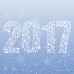 2017 Snowflakes. Symbol year 2017. Vector format.