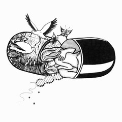 the world contraception day made by hand drawn isolated on the white background.Concept drawn 