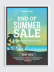 End of Summer Sale Poster, Banner or Flyer.