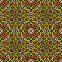 Ornate floral seamless texture, endless pattern with vintage mandala elements.