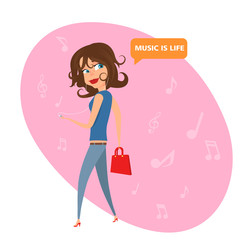 Girl listening to music.  is life.