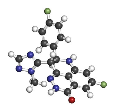 Talazoparib cancer drug molecule (PARP inhibitor). 3D rendering.