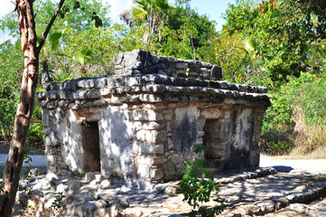 Fototapeta na wymiar ruins of Mayan pyramid, Coba, Mexico