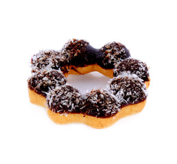 chocolate donut isolated on white background