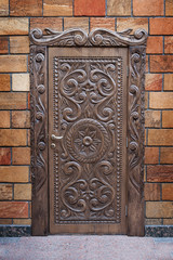 Vintage old Wooden front door of home