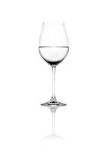 Isolated glass of wine on a white background.