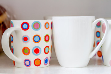 ceramic mugs close up
