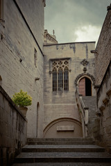 The narrow streets of the old town