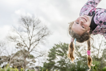 outdoor portrait of young happy girl