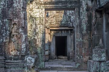 Fototapeta na wymiar Ancient Khmer carving of Krishna, Angkor, Cambodia