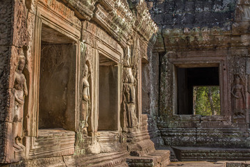 Fototapeta na wymiar Ancient Khmer carving of Krishna, Angkor, Cambodia