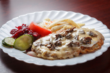 Chicken fillet with mushroom sauce