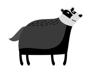 Smiling badger with sly eyes