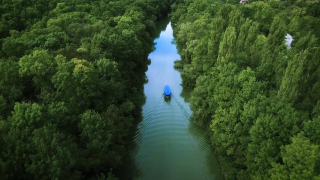 Aerial View of forest and Kamchia River in Bulgaria
