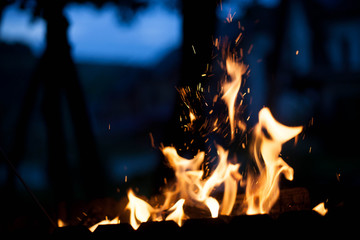 fire in the street. The concept of nature.