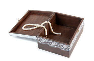 Vintage painted box on a white background