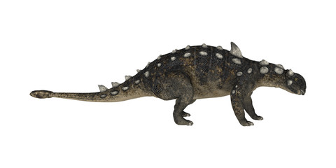 3D Rendering Dinosaur Euoplocephalus on White