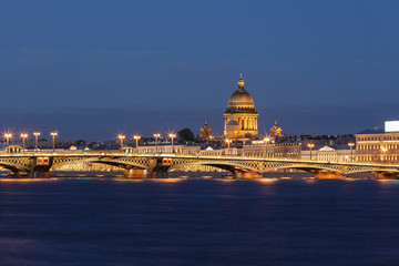 Fototapeta premium Blagoveshenskiy bridge in Saint Petersburg