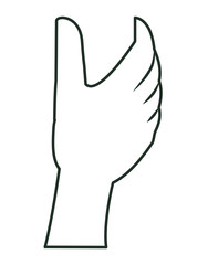 Palm hand icon. Human body and gesture theme. Isolated design. Vector illustration