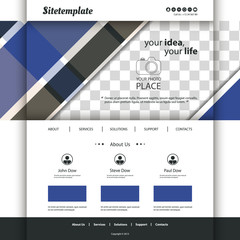 Website Template with Abstract Pattern Design and Place for Your Photo