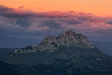 Udalaitz mountain at sunset