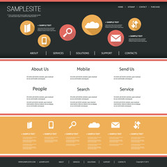 Website Template with Flat UI Design for Your Business