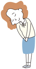 お辞儀する女性
