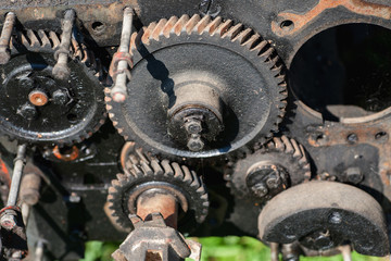 Disassembled old engine
