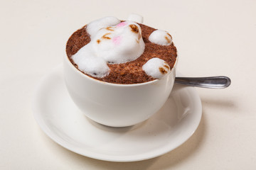 Coffee with foam in the form of dog head