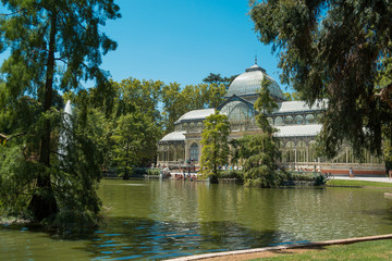 Crystal Palace and Pond - Park of the Pleasant Retreat, Madrid, Spain