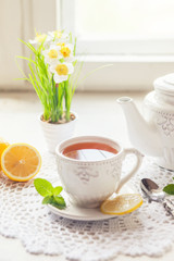 Morning tea with lemon