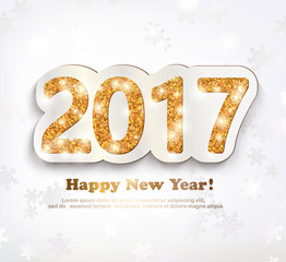 The gold glitter New Year 2017 in modern style.
